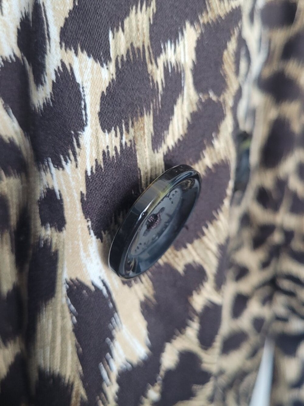 Michael Michael Kors cheetah animal print trench style lined coat size large - Picture 10 of 10